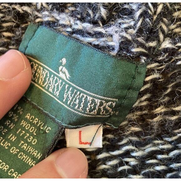 Vintage Boundary Waters Button Front Cardigan Sweater Size Large Women’s Black - Picture 5 of 8